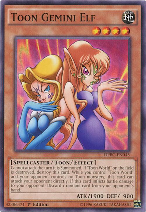 Toon Gemini Elf DPBC-EN045 card from Duelist Pack: Battle City