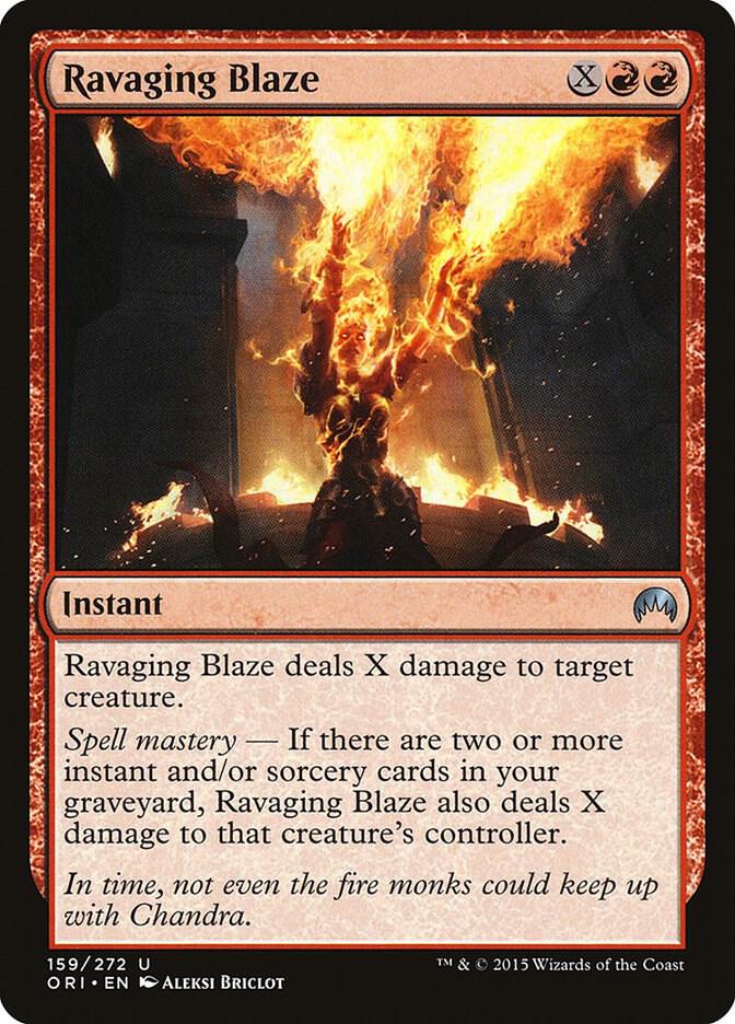 Ravaging Blaze 159 card from Magic Origins