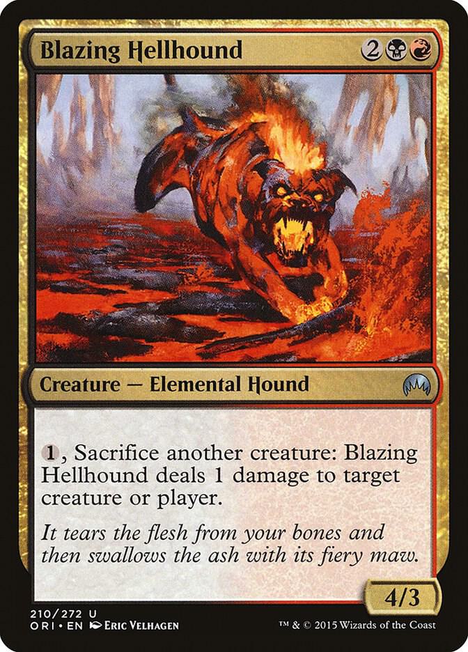 Blazing Hellhound 210 card from Magic Origins