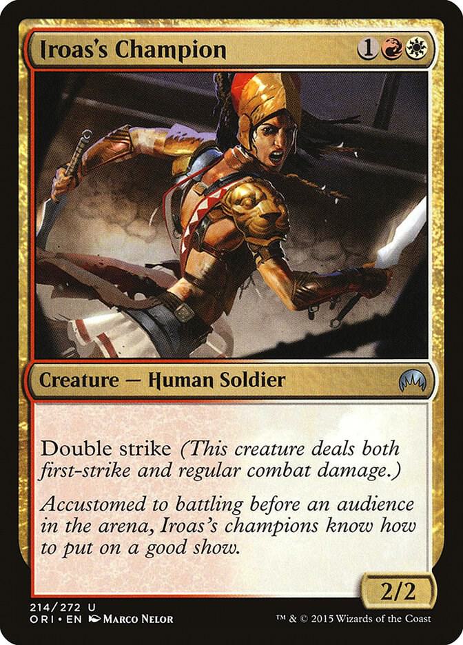 Iroas's Champion 214 card from Magic Origins