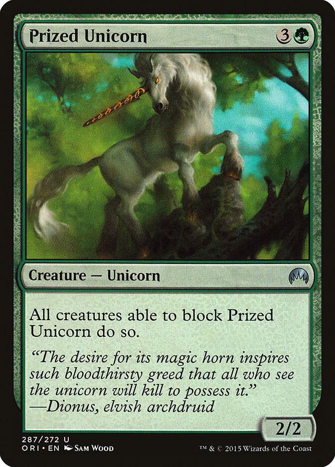 Prized Unicorn 287 card from Magic Origins