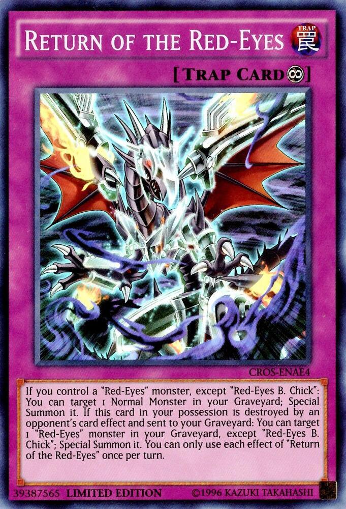 Return of the Red-Eyes CROS-ENAE4 card from Crossed Souls: Advanced Edition