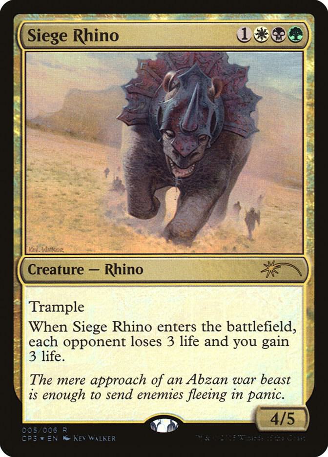 Siege Rhino 5 card from Unique and Miscellaneous Promos