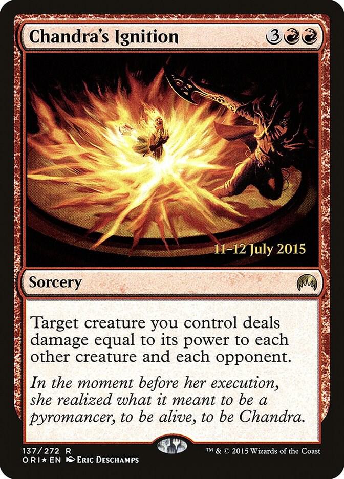 Chandra's Ignition 137 card from Prerelease Cards