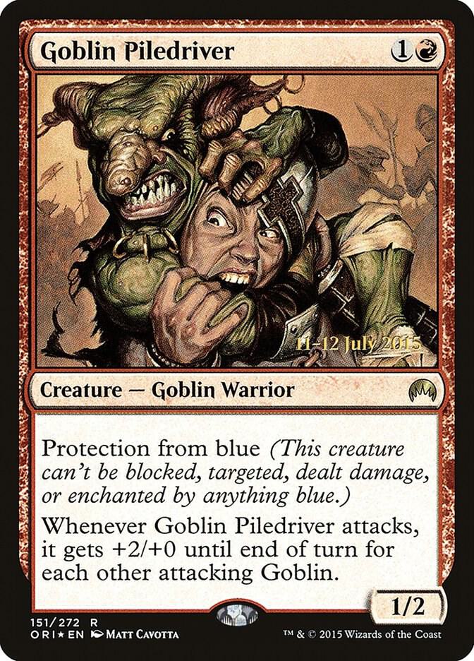 Goblin Piledriver 151 card from Prerelease Cards
