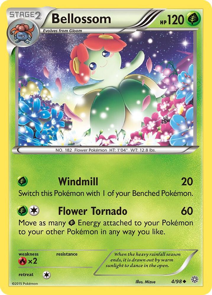 Bellossom 4/98 card from XY - Ancient Origins