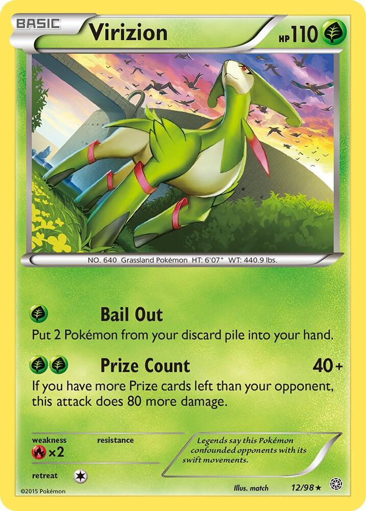 Virizion 12/98 card from XY - Ancient Origins