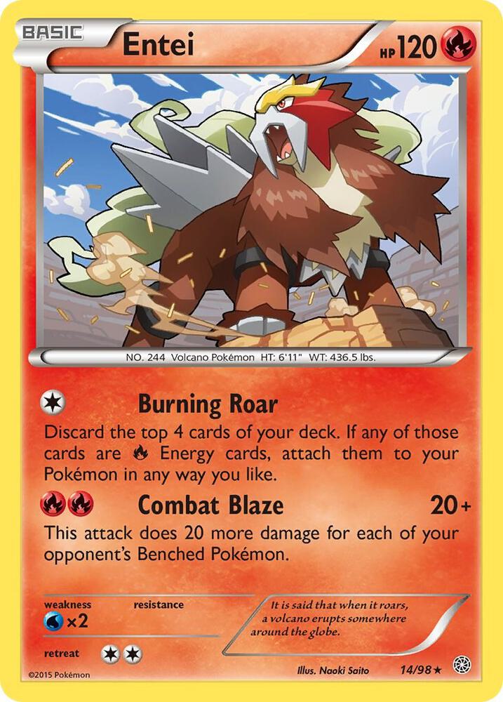 Entei (14) 14/98 card from XY - Ancient Origins
