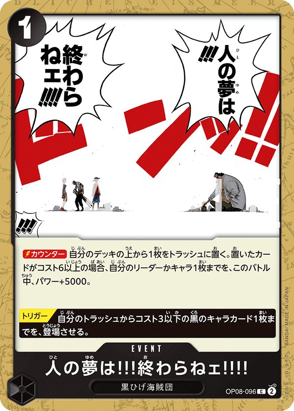 People's Dreams Don't Ever End!! OP08-096 card from Two Legends [OP-08]