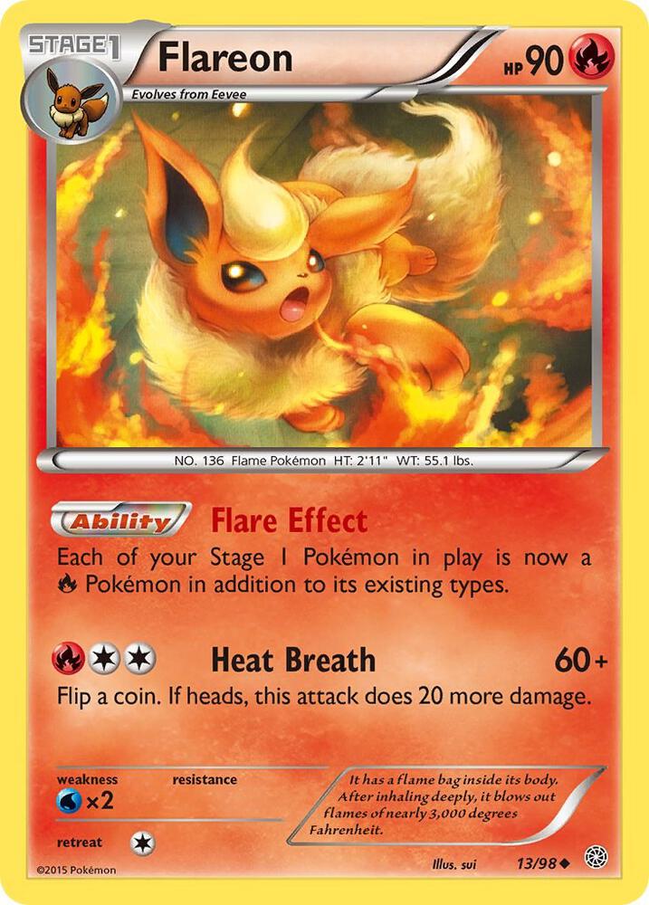 Flareon 13/98 card from XY - Ancient Origins