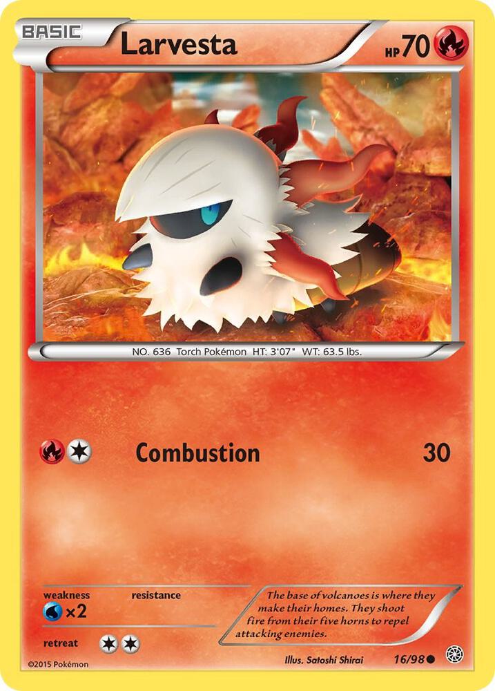 Larvesta 16/98 card from XY - Ancient Origins