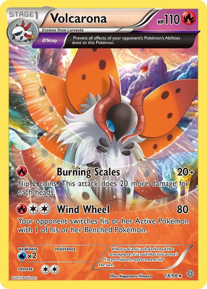 Volcarona (18) 18/98 card from XY - Ancient Origins