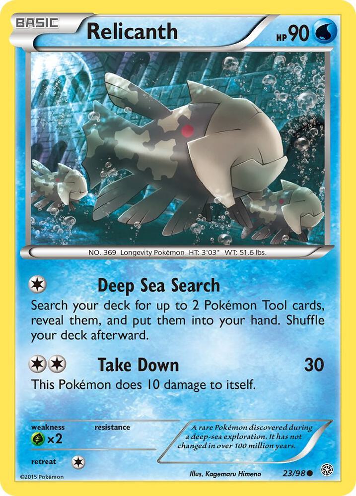 Relicanth 23/98 card from XY - Ancient Origins