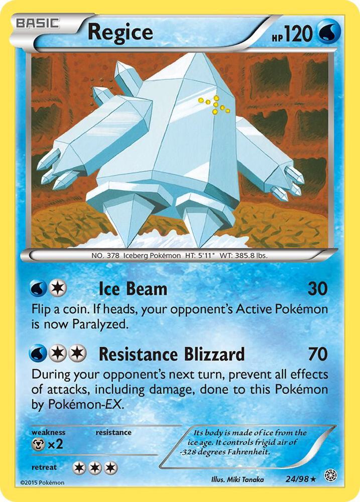 Regice 24/98 card from XY - Ancient Origins