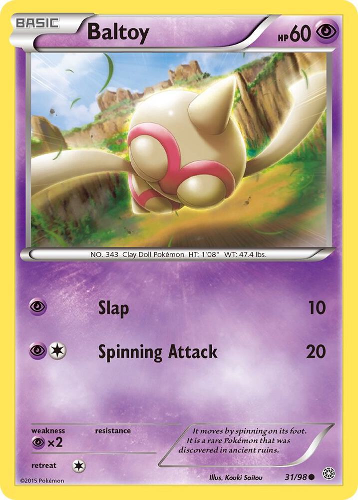 Baltoy (31) 31/98 card from XY - Ancient Origins