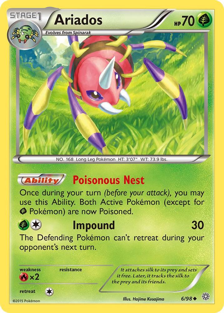 Ariados 6/98 card from XY - Ancient Origins