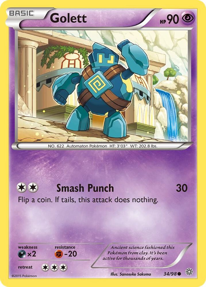 Golett 34/98 card from XY - Ancient Origins