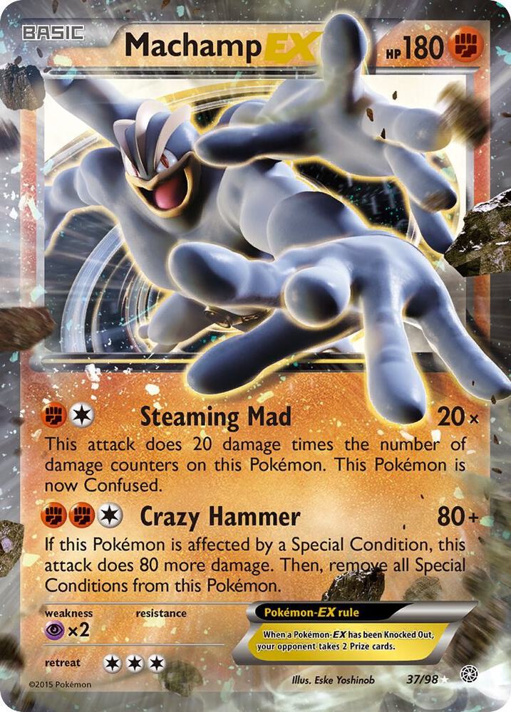 Machamp EX 37/98 card from XY - Ancient Origins