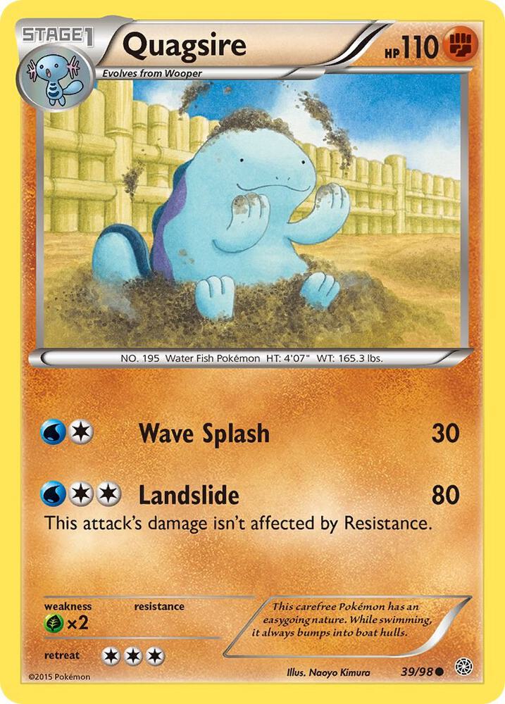 Quagsire 39/98 card from XY - Ancient Origins