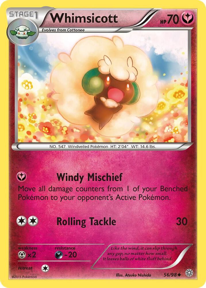 Whimsicott 56/98 card from XY - Ancient Origins