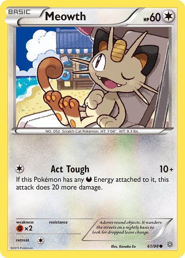 Meowth 61/98 card from XY - Ancient Origins
