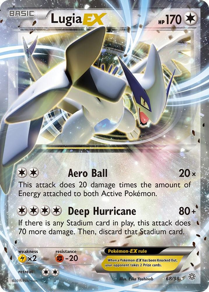 Lugia EX 68/98 card from XY - Ancient Origins