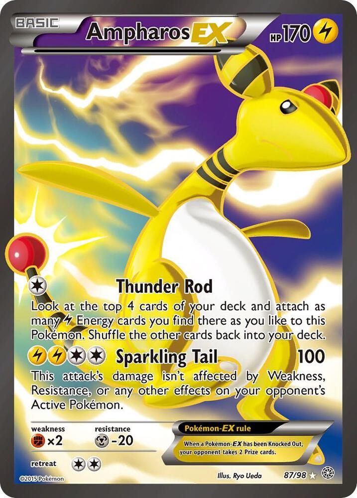 Ampharos EX (87 Full Art) 87/98 card from XY - Ancient Origins