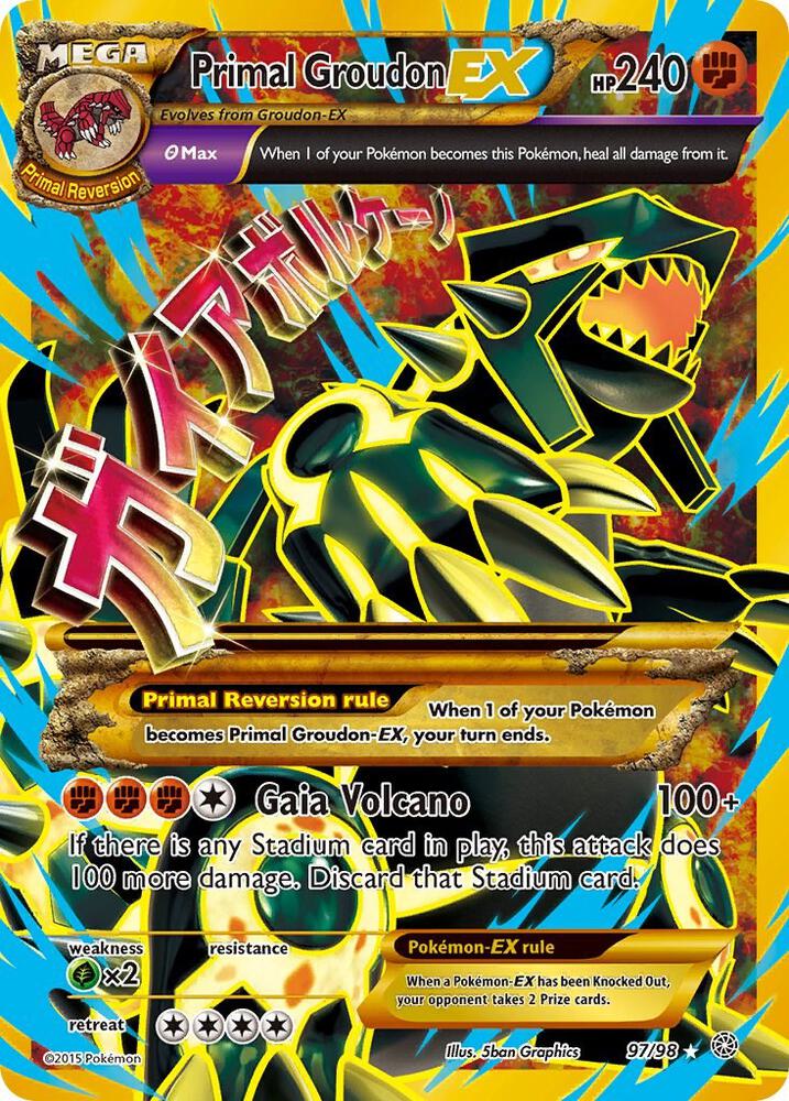 Primal Groudon EX (Shiny Full Art) 97/98 card from XY - Ancient Origins