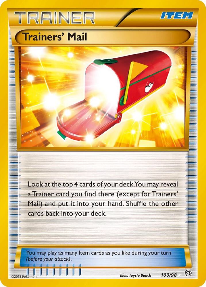 Trainers' Mail (Secret) 100/98 card from XY - Ancient Origins