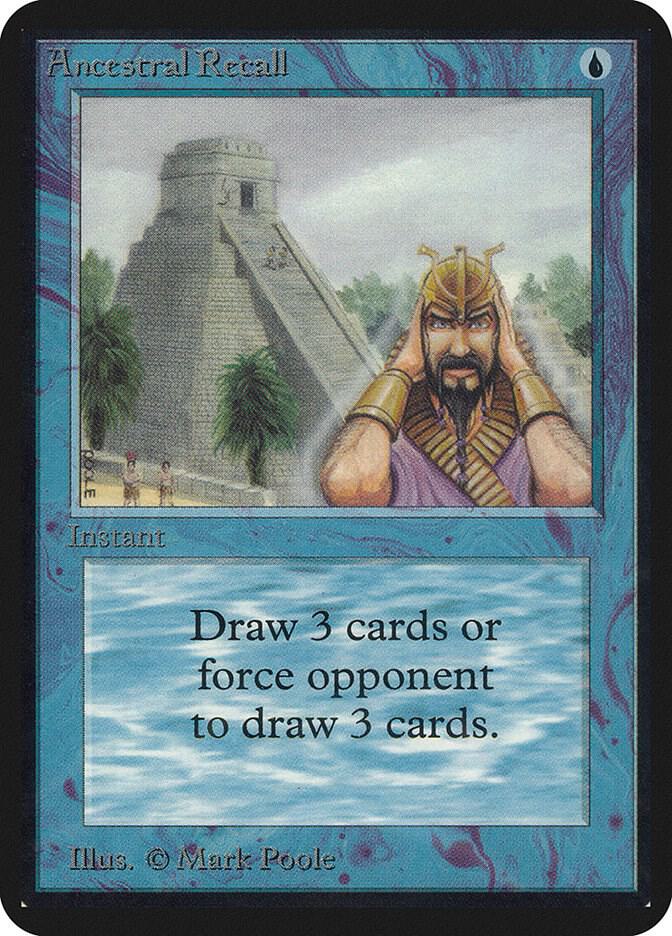 Ancestral Recall card from Alpha Edition