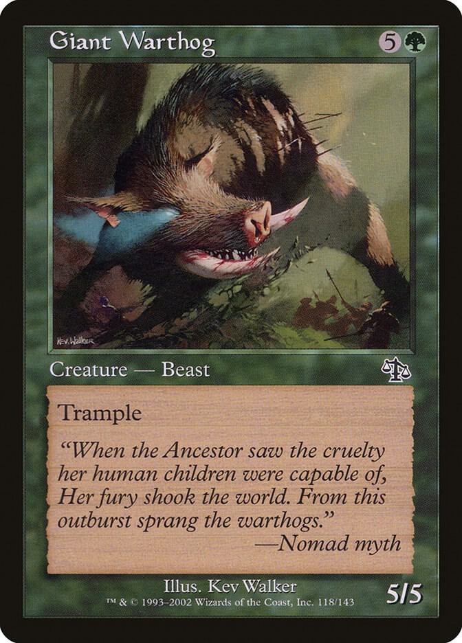 Giant Warthog 118 card from Judgment