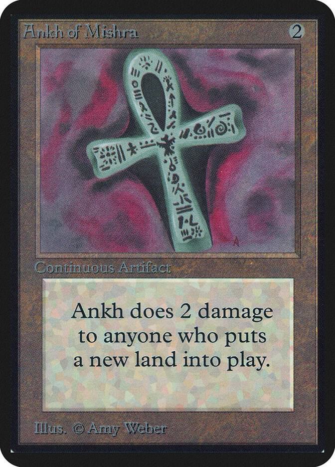 Ankh of Mishra card from Alpha Edition