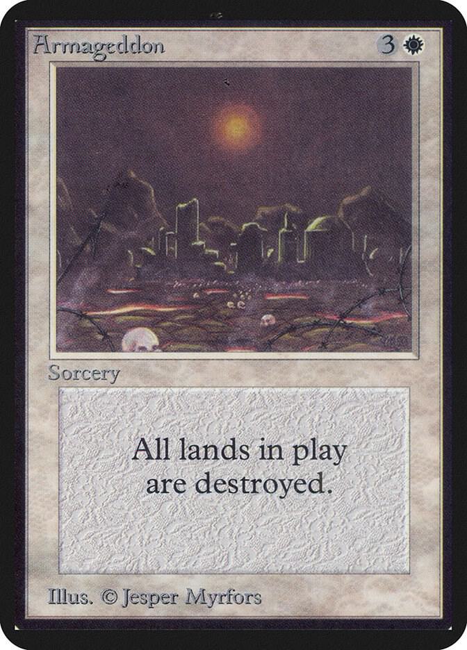 Armageddon card from Alpha Edition