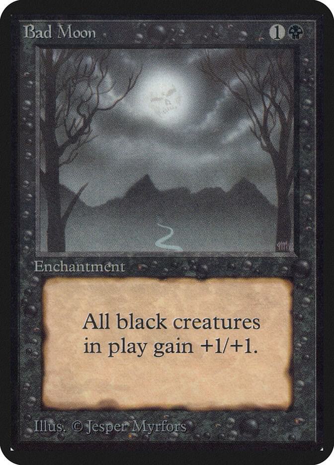 Bad Moon card from Alpha Edition