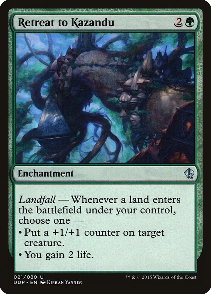 Retreat to Kazandu 21 card from Duel Decks: Zendikar vs. Eldrazi