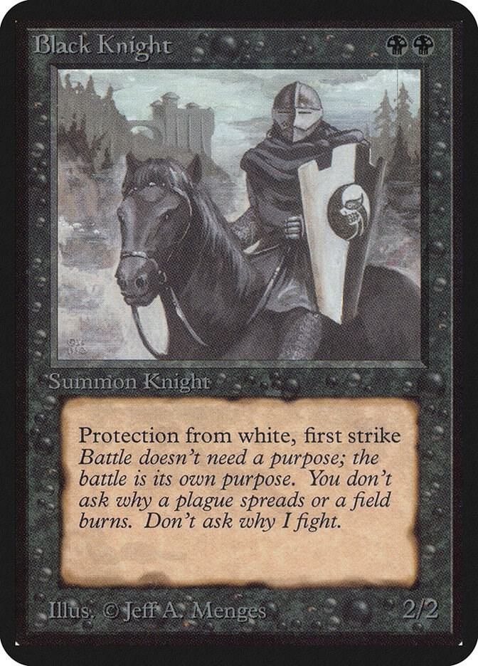 Black Knight card from Alpha Edition