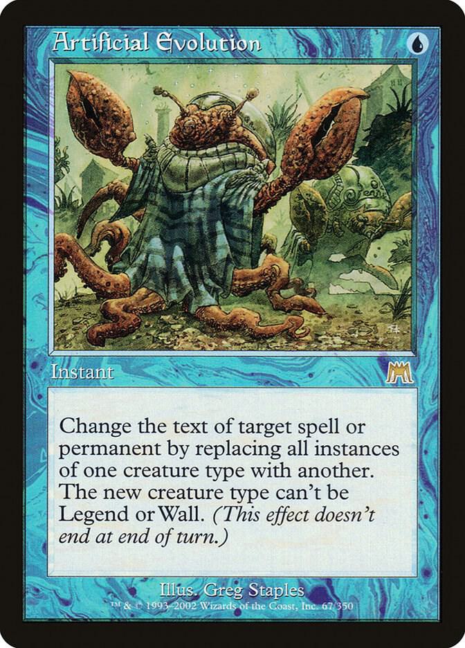 Artificial Evolution 67 card from Onslaught