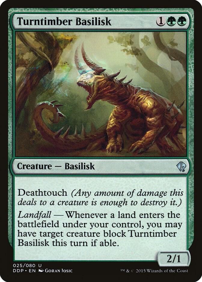 Turntimber Basilisk 25 card from Duel Decks: Zendikar vs. Eldrazi