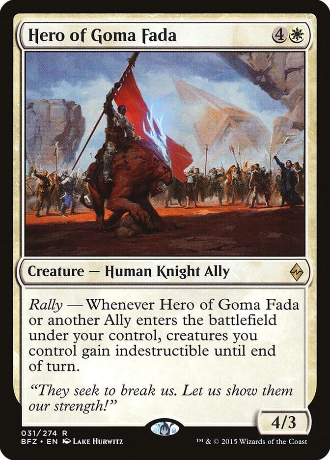 Hero of Goma Fada 31 card from Battle for Zendikar