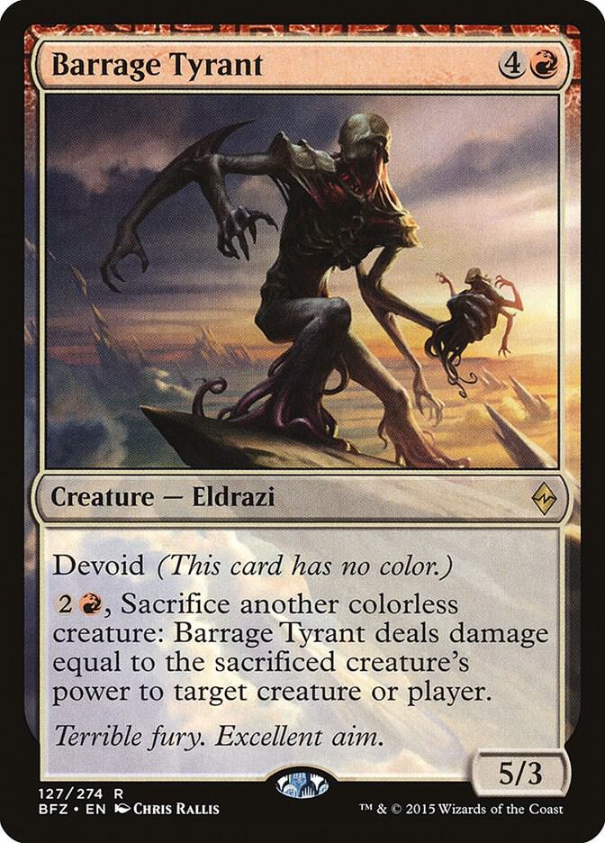 Barrage Tyrant 127 card from Battle for Zendikar