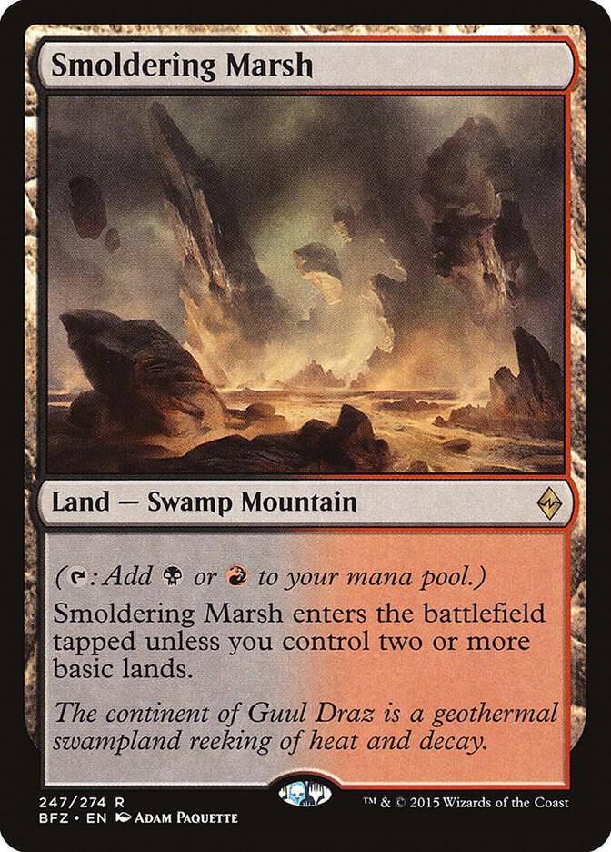 Smoldering Marsh 247 card from Battle for Zendikar