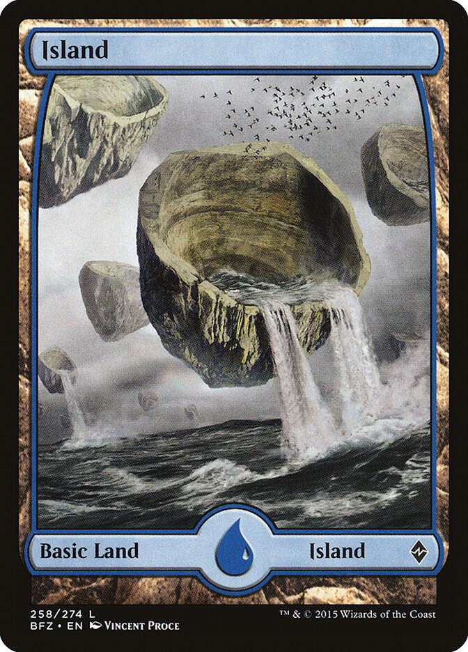 Island - Full Art 258 card from Battle for Zendikar