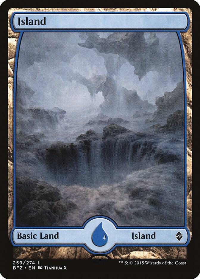 Island - Full Art 259 card from Battle for Zendikar