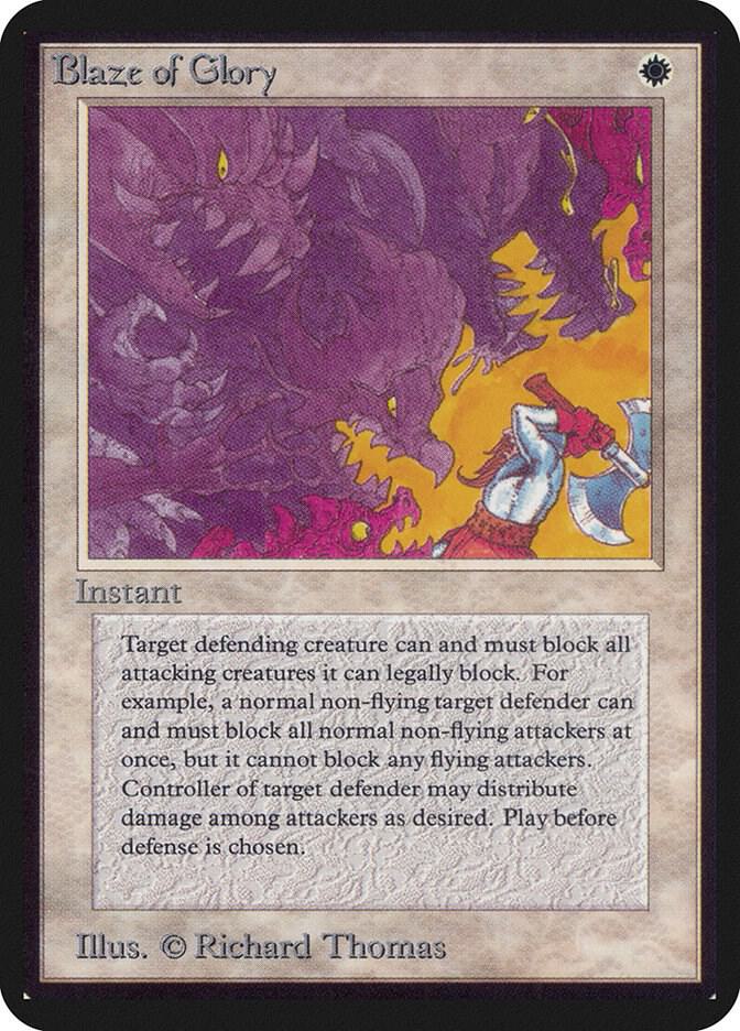 Blaze of Glory card from Alpha Edition
