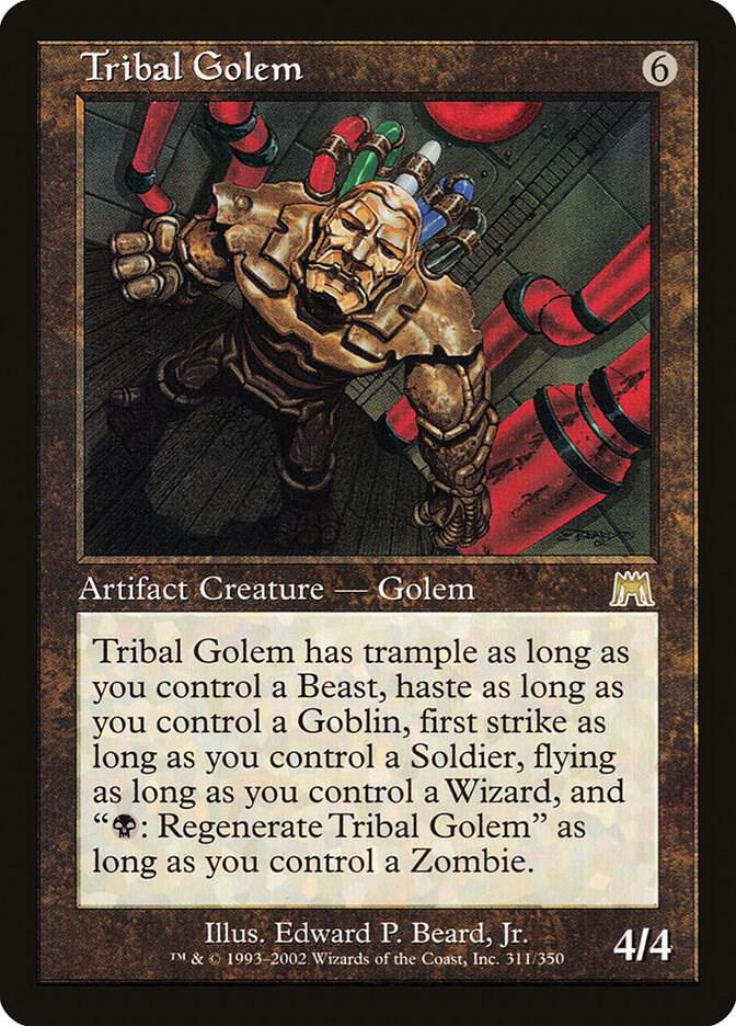 Tribal Golem 311 card from Onslaught