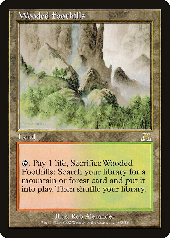 Wooded Foothills 330 card from Onslaught