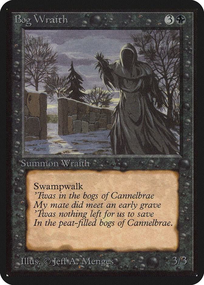 Bog Wraith card from Alpha Edition