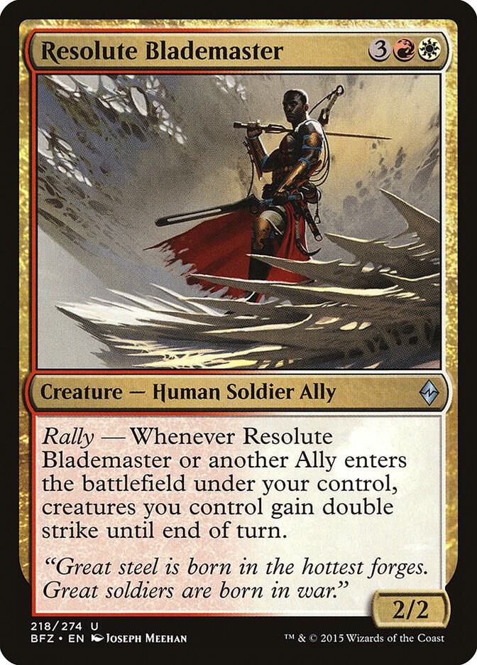 Resolute Blademaster 218 card from Battle for Zendikar