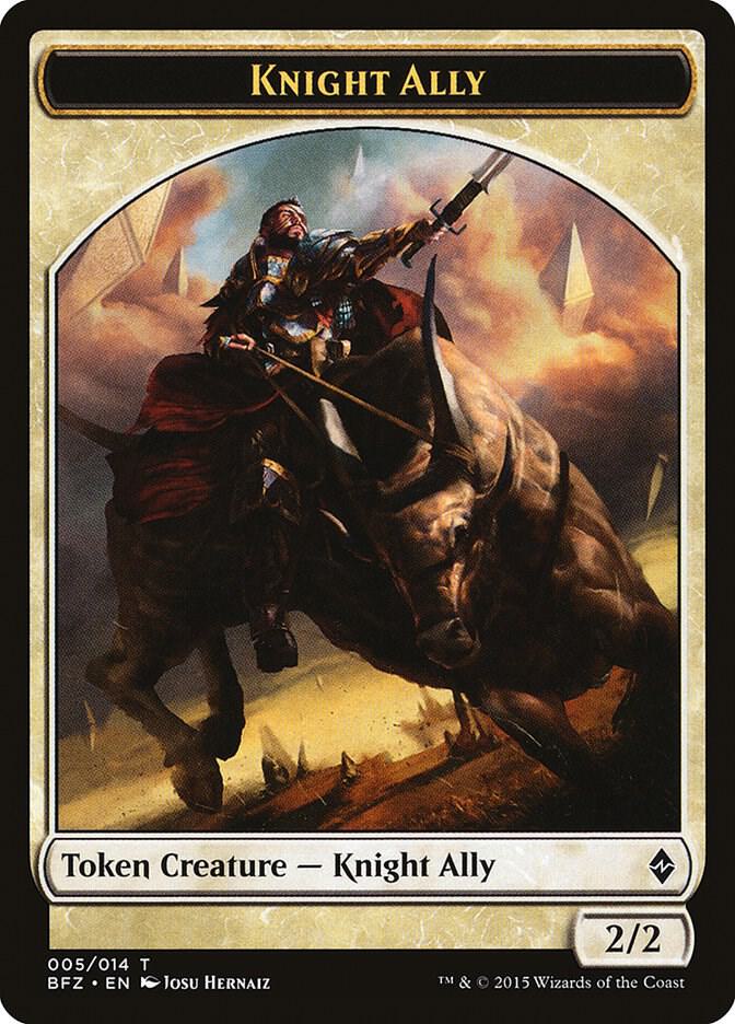 Knight Ally Token 5 card from Battle for Zendikar