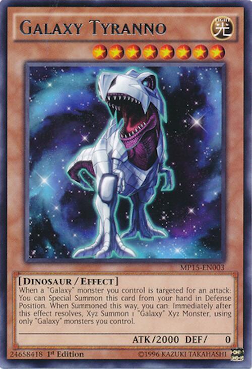 Galaxy Tyranno MP15-EN003 card from 2015 Mega-Tins Mega Pack